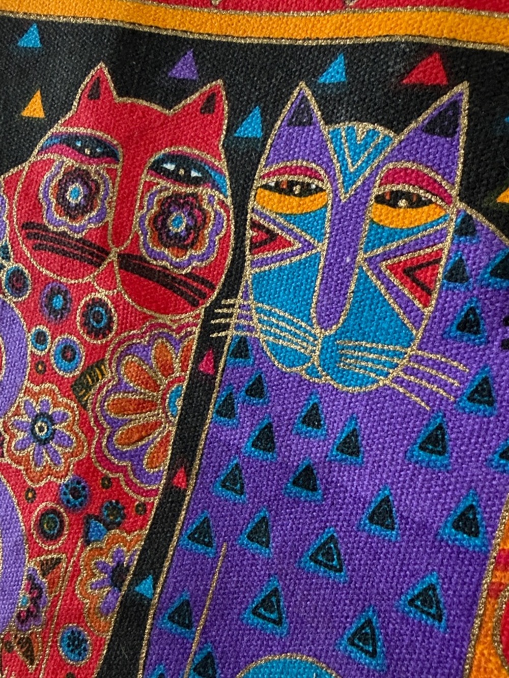 Laurel Burch NWT Colorful Cat Crossbody Bag Adjustable Strap Art Shoulder Purse - Picture 7 of 17